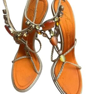Giuseppe Zanotti Gemstone Jeweled Rattan Sandals
